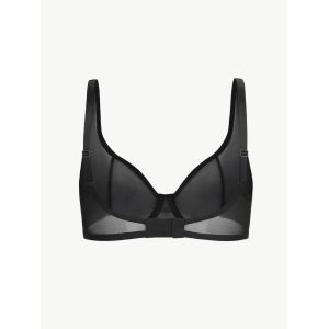 Design Women's Push Transparent Mesh Bra using Knitted Weaving Method