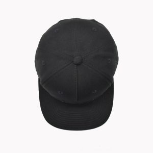 Black Plastic Snap Buckle Flat Brim Snapback Hats One Size Fits All Structured