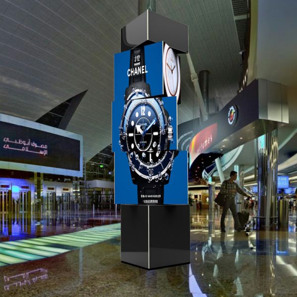 Quality train station triangle rotate P5 video movable led display wholesale