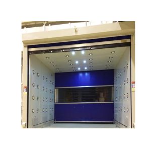 China Blue Rolling Door Air Shower Tunnel With Powder Coated Steel Cabinet on sale