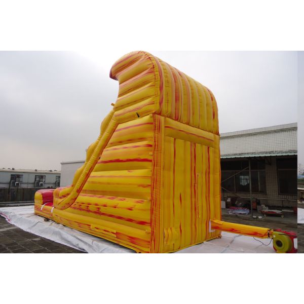 Custom Fire Ice Color Inflatable Water Slide With Pool For Kids / Rental Business