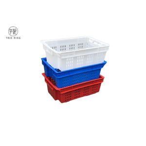 Mesh Wall And Solid Bottom Hygienic 180 Stack Nest Fishing Crate Totes For