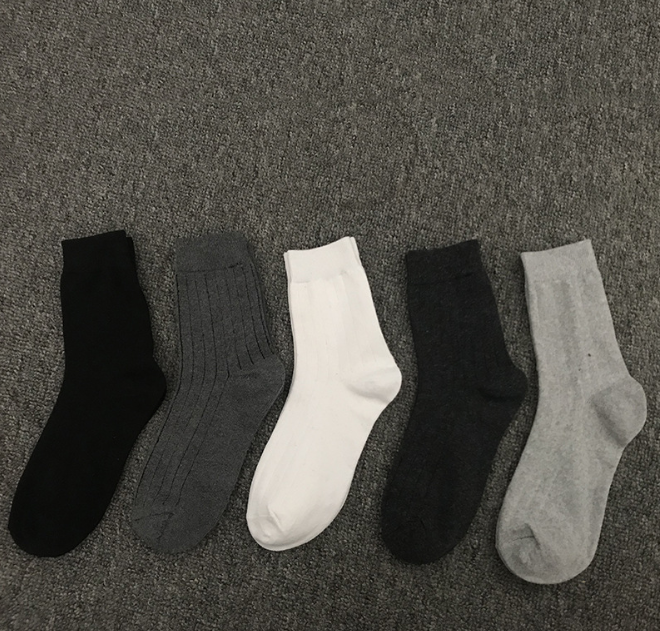 Plain Color Thermal Trendy Mens Socks Cotton Comfortable Knitting For Business Men