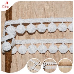 White Flat Pom-pom Lace Trimmings Garment Accessories Lace Border