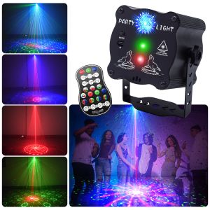New USB Rechargeable Mini Laser Light Sound Activated Timing LED Stage Lights 60