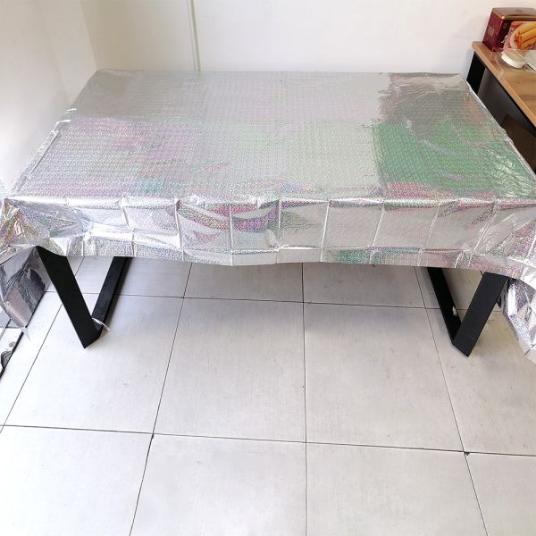 Quality Laser Holographic Metallic Square Plastic Tablecloths wholesale