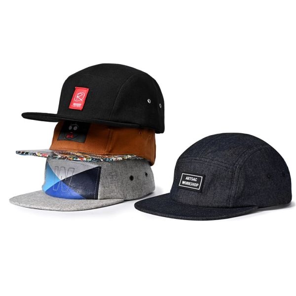 Quality Wool Blend Flat Brim 5 Panel Baseball Caps Pyrograph And 3d Solid Material wholesale