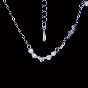 Cheap White Gold S925 Sterling Silver Heart Necklace Rhodium plating For Lady for sale