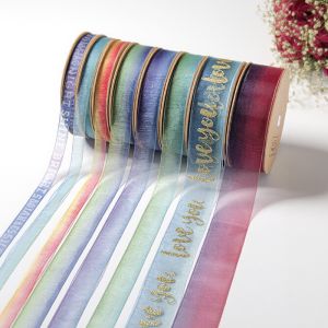 Cheap DIY Webbing Ribbon 2.5cm Roll in Solid Color Snow Gauze for Dyeing and Gift Decoration for sale