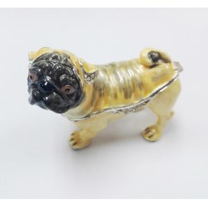 gold plated dog with crystal charm animail trinket boxes wholesale