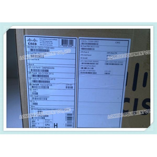 Cisco Network Switch WS-C3750X-24T-S 24 Port 10 / 100 / 1000Mbps Layer 3 Switch