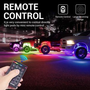 Handheld Multicolor RGB Rock Lights Waterproof With Remote Control