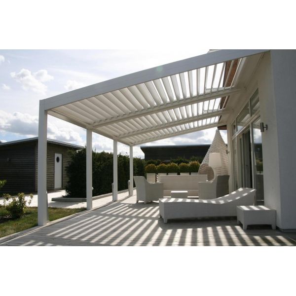 SS304 RAL9016 Folding Aluminium Garden Gazebo Louvered Roof