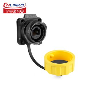 YM24 RJ45 Waterproof Connector Plug Front Panel Mount Ethernet RJ45 Socket