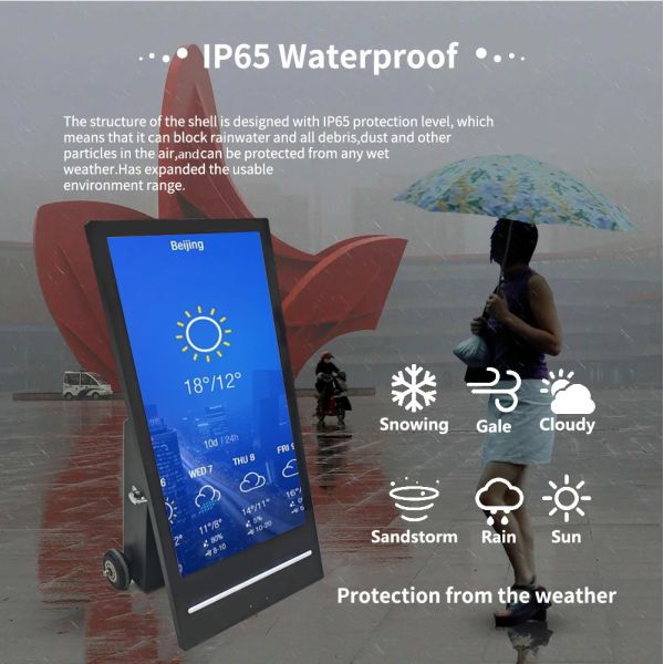 Wireless Battery Portable Signage Lcd Advertising Outdoor Poster