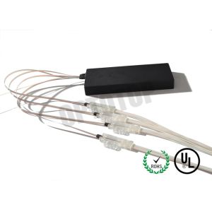 High Uniformity 1X32 ABS Fiber Optic PLC Splitter 0.9mm 2m For FTTH / CATV /