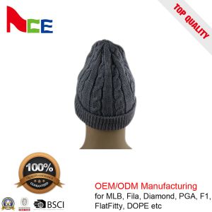 Unique Unisex Fitted Beanie Hats / Grey Mens Winter Beanie Hats 56-60CM