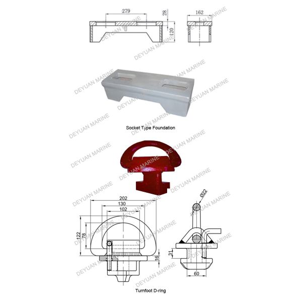Socket Type Foundation Shipping Container Parts Lead Fixed Parts
