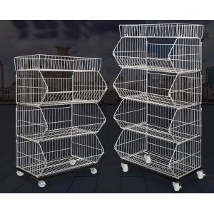 Movable Wire Mesh Stacking Baskets With Adjustable Layer L1200 *D670 *H1800mm