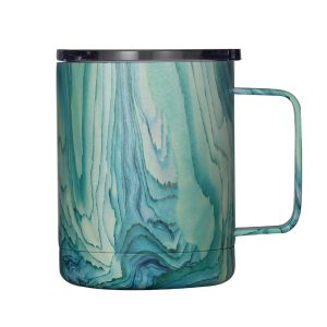 304 SS Double Wall Insulated Travel Mugs Cup With Handle 14 Oz