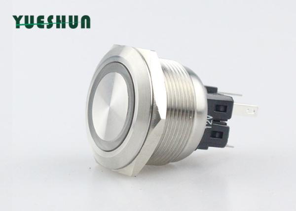 Ring Symbol LED Latching Push Button Switch 25mm Mounting Hole Customized