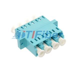 LC Multimode OM3 Aqua Duplex Plastic Fiber Optic To Ethernet Adapter for Test
