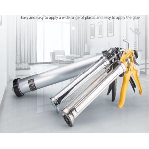 KM 10.5-inch 400ml Heavy Duty Revolving Barrel Resin Caulking Gun, 10:1 12:1 18