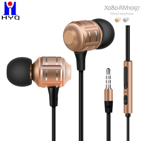 Quality Heavy Bass 3.5Mm Wired In Ear Earphones With Mic Volume Control Stereo Metal Headset wholesale
