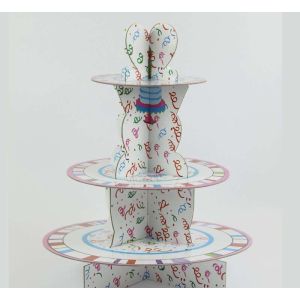 Custom Made Round Cupcake Stand , Lightweight Cardboard Tiered Cake Stand