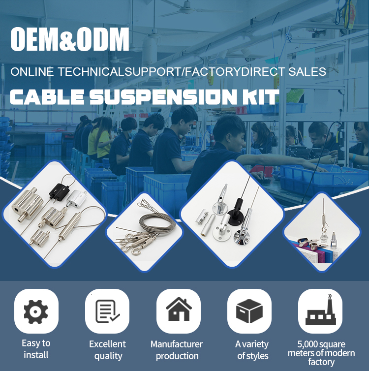 Steel Wire Hanging Kits Suitable for Strip Lights, Track Lights Panel Lights Ceiling Mount Cable Gripper Suspension Cable Set