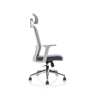 Grey White Mesh Office Chair Fabric Height Adjustment Staff Computer Chair