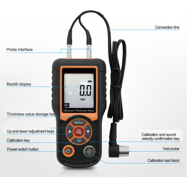Q235 0.01mm Digital Display Ultrasonic Thickness Gauge