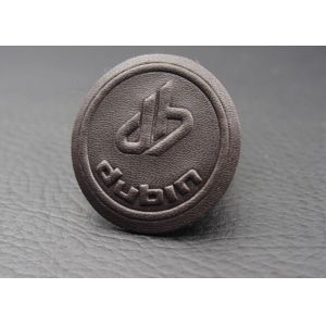 Washable Disbossed / Embossed Leather Patches For Jeans Customized Logo