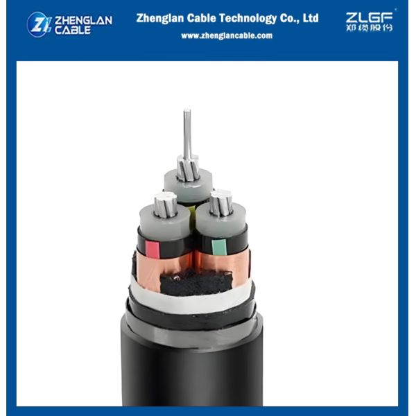 Aluminum power cable Medium voltage cable 8.7/15kv AL/XLPE/CTS/PVC/STA/PVC 3x70mm2 IEC 60502-2
