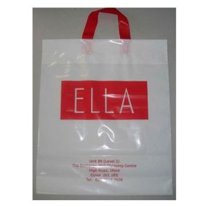 Customized Design Waterproof PO translucent Handle Disposable Plastic Shopping