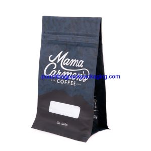 Custom Flat Bottom bag Pull Tab Zipper, stand up flat pouch with zipper