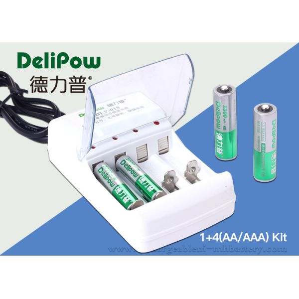 Quality 2 AA 1300mah Ni Mh Rechargeable Batteries , 2 AAA1000mAh Aaa Battery Charger wholesale