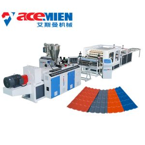 China Double Screw 300kg/H 3mm Plastic Roof Tile Making Machine on sale