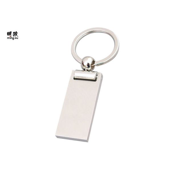 High Polishing Surface Plain Metal Keyrings , Custom Die Cut Metal Keychains No