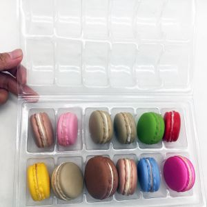 Bespoke beautiful plastic macaron tray clam shell packaging tray