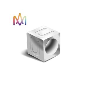 Cheap SS Three Dimensional Perforation A - Z Alphabet Jewelry Charms for sale