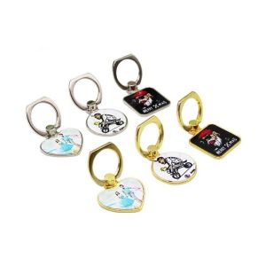 Cheap Custom Sublimation Mobile Phone Support With Keyring Mobile Phone Ring Holder For Sublimation for sale