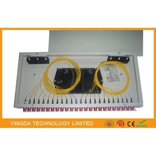 FC Rack Mount Single Mode Fiber Optic Patch Panel 24 Port , ODF Patch Panel