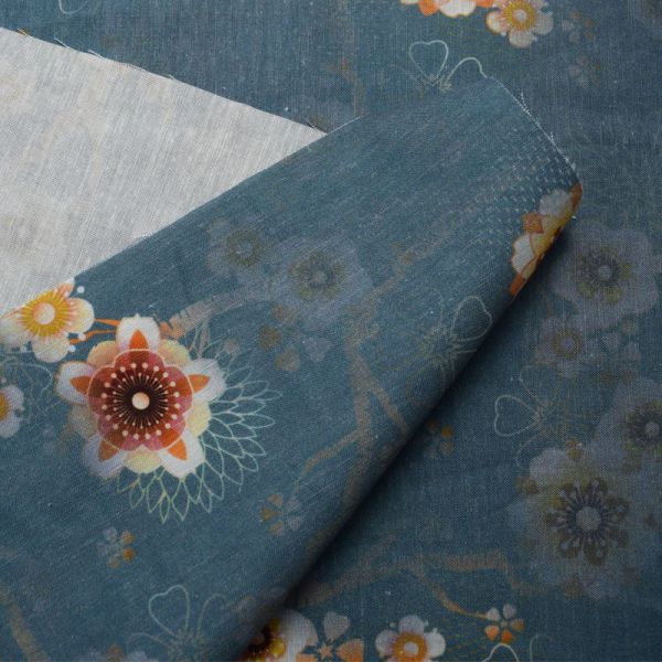 Printed 100% Viscose Rayon Fabric Sustainable Floral Challis