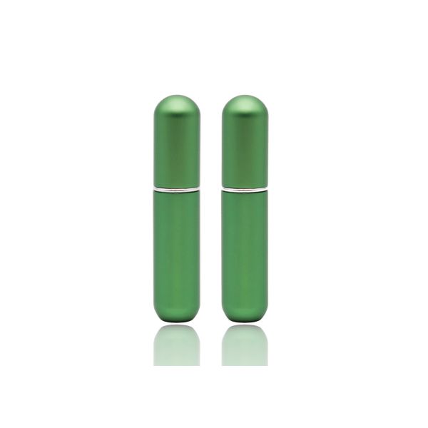 Quality Finger Size 5ml Refillable Glass Perfume Spray Bottles Matte Green Perfume Tester wholesale