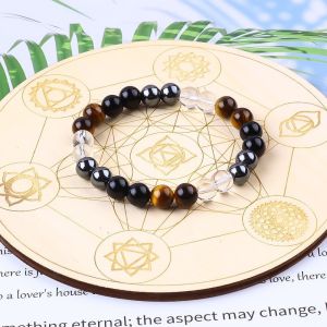 Handmade Elastic Natural Crystal Gemtone Bead Protection Bracelet for Healing