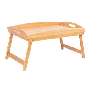 Bamboo Breakfast Bed Trays with Special Shape Cut Out Handles Bamboo Serving