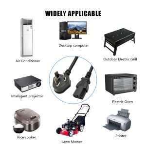 HENG-WELL 3 Pin Computer Power Cord CCC Certified IEC320 C13 PVC Jacket Right