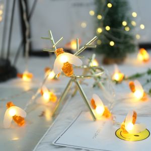 Solar String Lights LED 8 Modes Honey Bee Fairy Lights Outdoor Waterproof