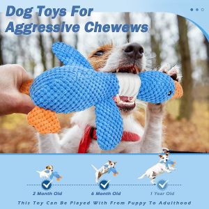 Dog Chew Toys for Aggressive Chewers, Indestructible Tough Squeaky Interactive